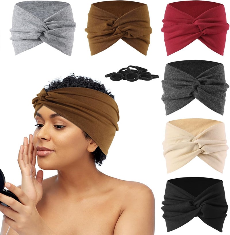 Luuao 12 Pcs Stretchy Sport Headbands for Women,Absorbed Sport Headband Soft Twist Knotted Headbands for Yoga, Workout Daily Life - Image 1